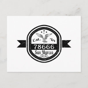 Gegründet im Jahr 7866 San Marcos Postkarte