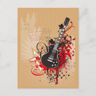 GEGV GRUNGE ELECTRIC GUITAR VECTOR GRAPHIC MUSIC R POSTKARTE