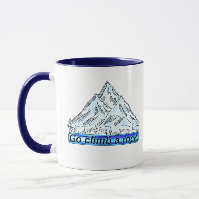 Geh auf einen Felsen. Tasse (Links)