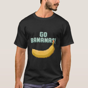 Geh Bananen! Retro Pixel Art einer gelben Banane T-Shirt