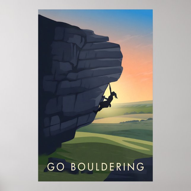 Geh Boulderen Reiseplakat Poster (Vorne)