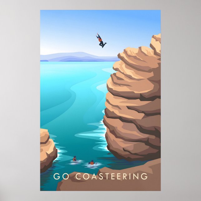 Geh Coasteering Reiseplakat Poster (Vorne)