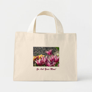 Geh deine Mama Frag! Tote Beutel Geschenke Lila Tu Mini Stoffbeutel