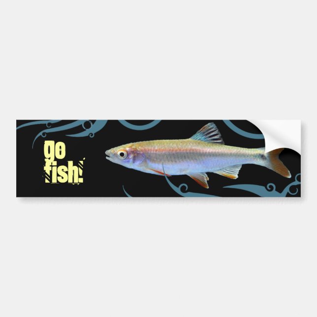 Geh Fisch! Shiner Minnow Autoaufkleber (Vorne)