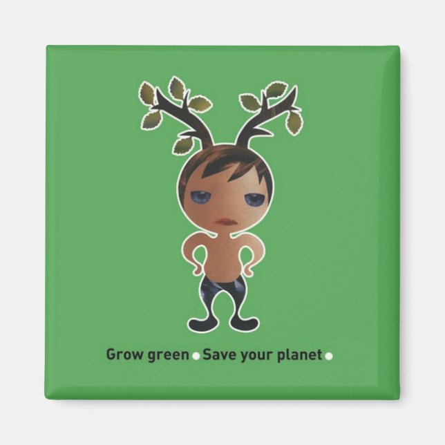 Geh grün für den Planeten! Magnet (Vorne)