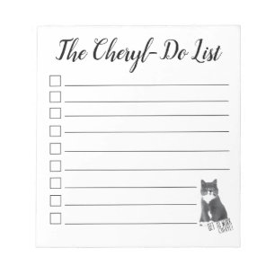 Geh in Tscheryl an die Arbeit! Tscheryl-Do-Liste Notizblock