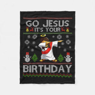 Geh Jesus, es ist dein Geburtstag Dabbing Weihnach Fleecedecke