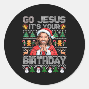 Geh Jesus Es Ist Dein Geburtstag Frohe Weihnachten Runder Aufkleber