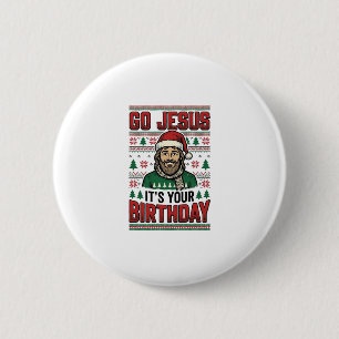 Geh Jesus Weihnachten Geburtstag Vintage-Shirt Button