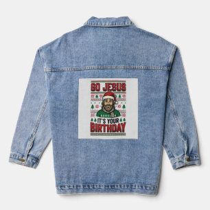 Geh Jesus Weihnachten Geburtstag Vintage-Shirt Jeansjacke