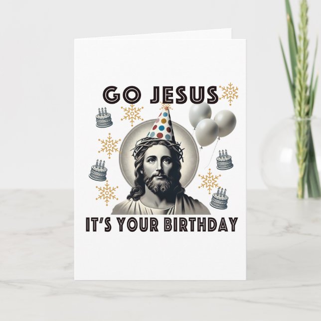 Geh Jesus zu deinem Geburtstag Dankeskarte (Vorderseite)