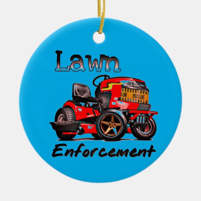 Geh jetzt von meinem Rasen! Keramik Ornament (Vorne)