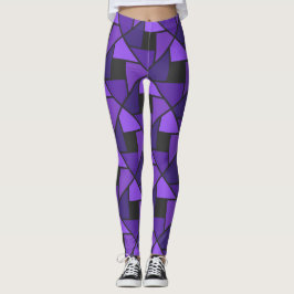 Geh Lila und schwarz! Geometrische Yogapants Leggings