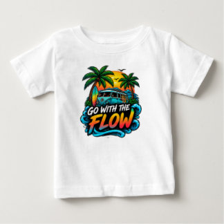 Geh mit dem Fluss – Entspannte Positive Vibes Typo Baby T-shirt
