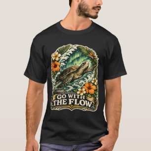 Geh mit dem Fluss Vintage Meeresschildkröte T-Shirt