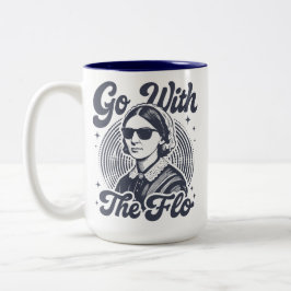 Geh mit der Flo Florence Nightingale Retro-Kranken Zweifarbige Tasse