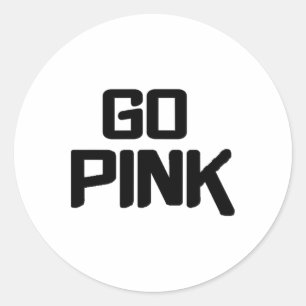 Geh mit Rosa Teamgeist-Ausrüstung Farbkrieg Gewinn Runder Aufkleber