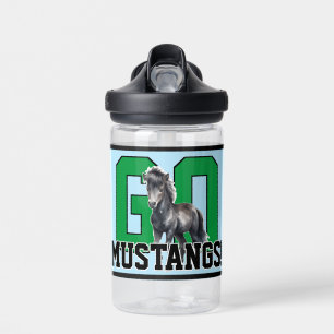Geh Mustangs! Personalisiertes Kindersportteam Trinkflasche