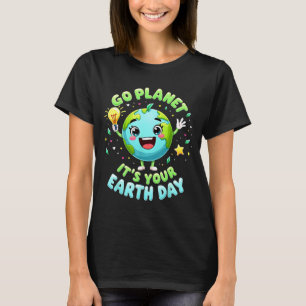 Geh Planet Dein Tag der Erde 2025 Lehrer Kinder Ju T-Shirt