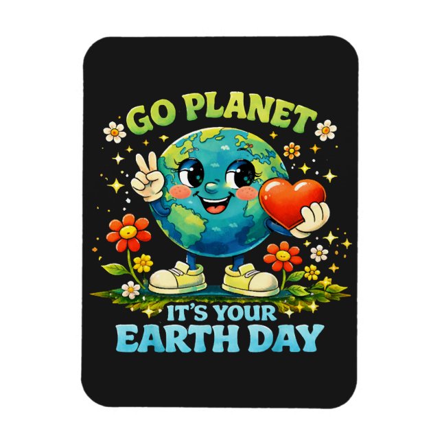  Geh Planet Erde Tag grün Magnet (Vertikal)
