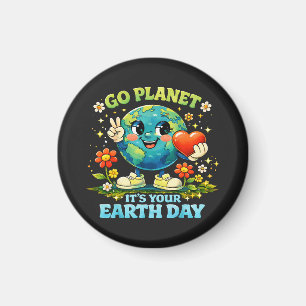 Geh Planet Erde Tag grün Magnet