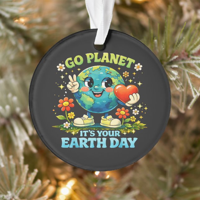  Geh Planet Erde Tag grün Ornament (Baum)