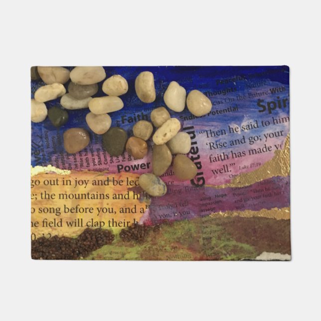 Geh raus in Joy Welcome Mat Fußmatte (Vorderseite)