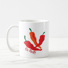 Geh rot! Chile Paprikaschoten Kaffee Tasse