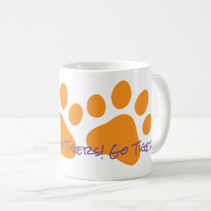 Geh Tiger! School Spirit Sports Fans Paw Prints Kaffeetasse