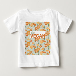 Geh Vegan! Hübscher Retro-Mutation der Blume der 1 Baby T-shirt