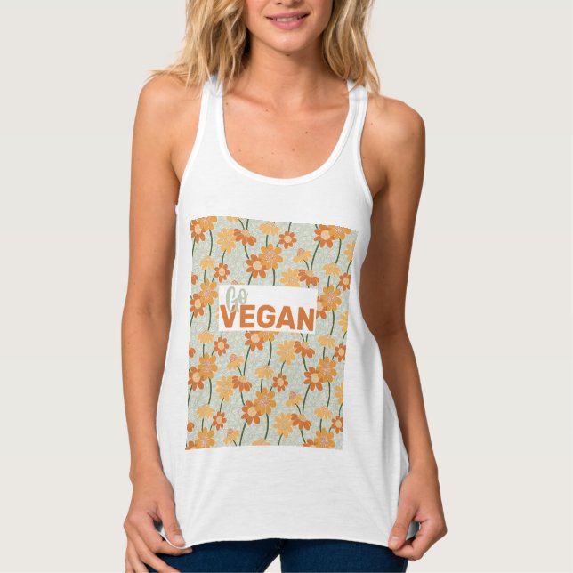 Geh Vegan! Hübscher Retro-Mutation der Blume der 1 Tank Top (Vorderseite)