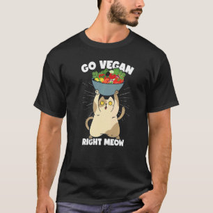 Geh vegan sofort  Veganismus Katze Bio-Lebensmitte T-Shirt