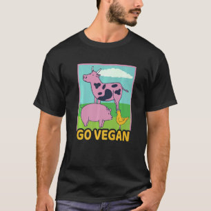 Geh Vegan Vegan Kuh Schwein Huhn Vegetarisch Natur T-Shirt