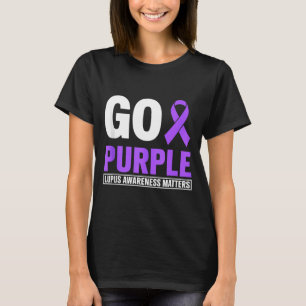 Geh violett Lupus-Bewusstseinsmonats-Schleife SLE- T-Shirt