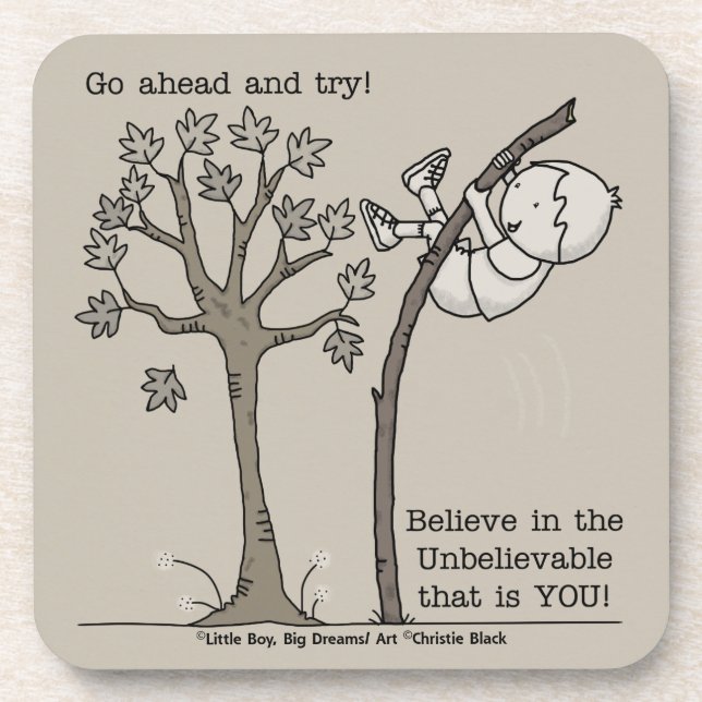 Geh vorbei und versuche es getränkeuntersetzer (Vorderseite)