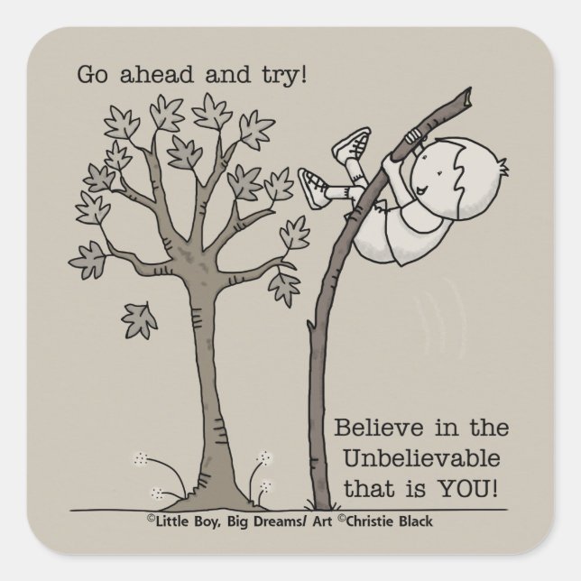 Geh vorbei und versuche es quadratischer aufkleber (Vorderseite)