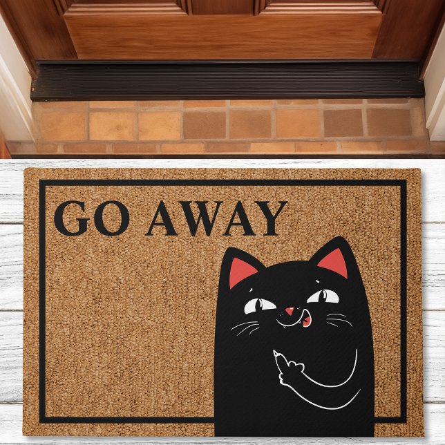 Geh weg Middle Finger Cat Funny Doormat Fußmatte (Von Creator hochgeladen)