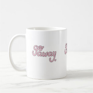 Geh weg Tasse Süße rosa Schrift lustige Tasse
