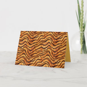 Geh wild gestreifter Tiger Orange Dunkelbraun Karte