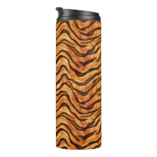 Geh wild gestreifter Tiger Orange Dunkelbraun Thermosbecher