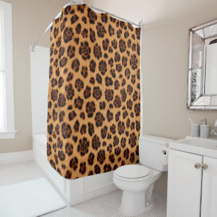 Geh wild Leopardendruck Gold Braun Orange Fell-Loo Duschvorhang
