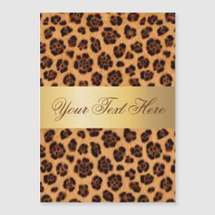 Geh wild Leopardendruck Gold Brauntöne Orange Fell Magnetkarte