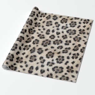 Geh wild Schneeleopard Warm Kunstfell-Look Geschenkpapier
