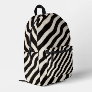 Geh wild Zebra Streifen Schwarz Weiß Blau Lila Bedruckter Rucksack