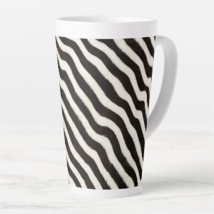 Geh wild Zebra Streifen Schwarz Weiß Faux Fell Opt Milchtasse