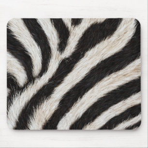 Geh wild Zebra Streifen Schwarz Weiß Faux Fell Opt Mousepad
