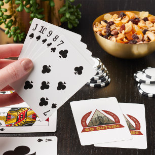 Geh zelten nach draußen spielkarten