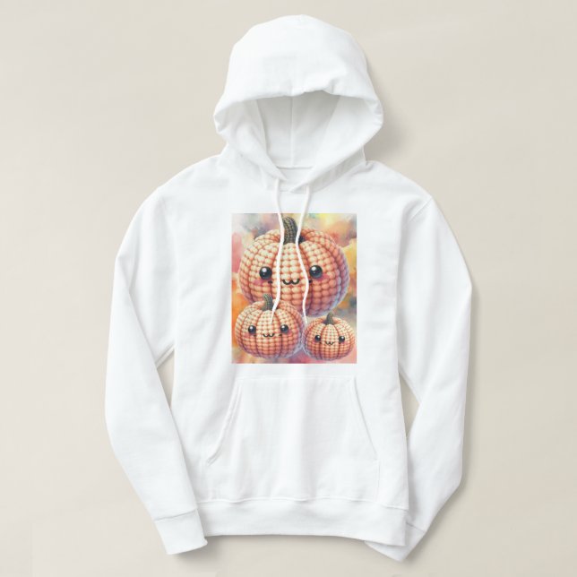 Gehäkelt Süßer Kürbis Hoodie (Design vorne)