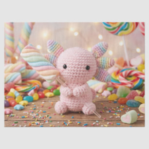 Gehäkeltelila Axolotl Pastell Süßigkeiten Geburtst Seidenpapier