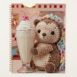 Gehäkelter Igel und Milchshake im Retro-Diner Planer